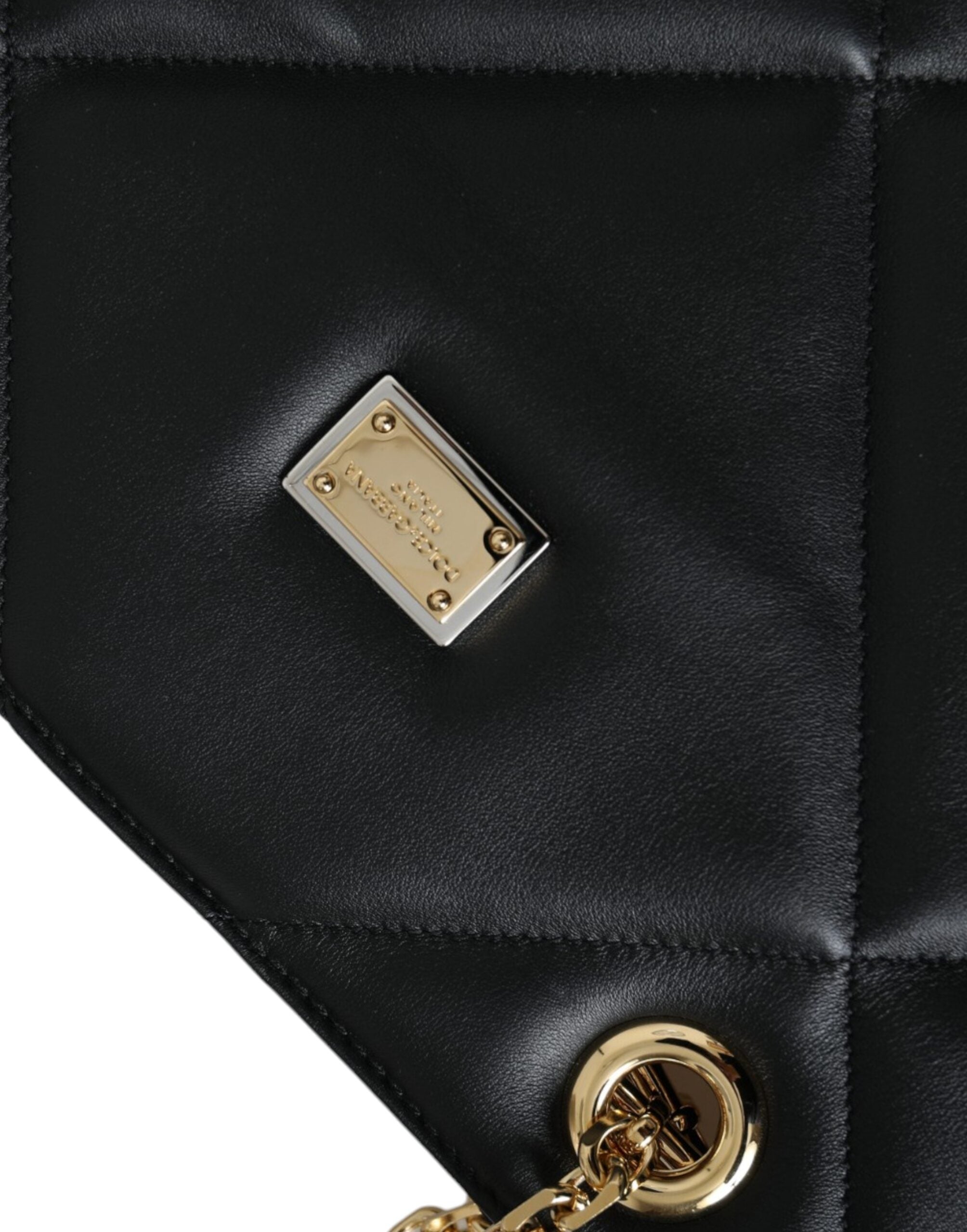 Dolce & Gabbana Siyah Deri JUNGLE Kapitone Tote Çanta